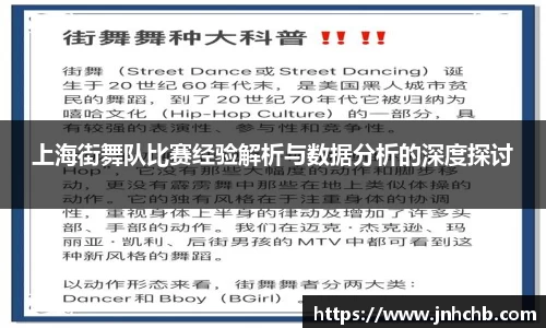 上海街舞队比赛经验解析与数据分析的深度探讨
